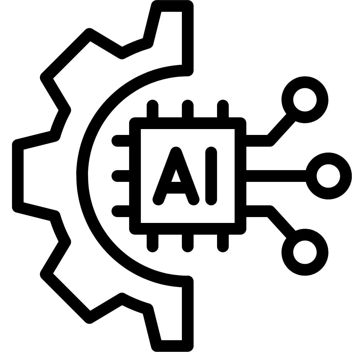 Icon für digitale Prozessautomatisierung, KI-gestützte Workflows und individuelle Softwarelösungen