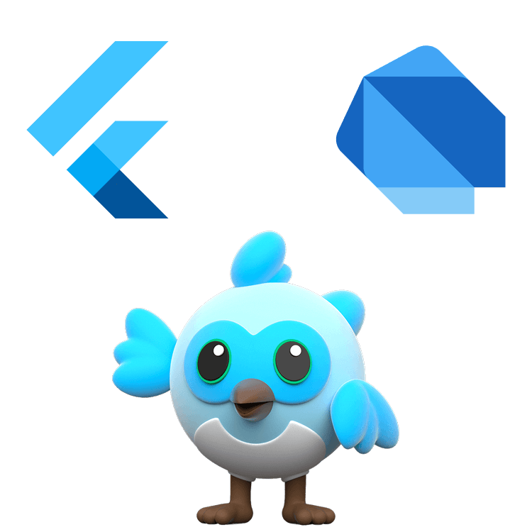 Dash-Logo-Maskottchen von Flutter